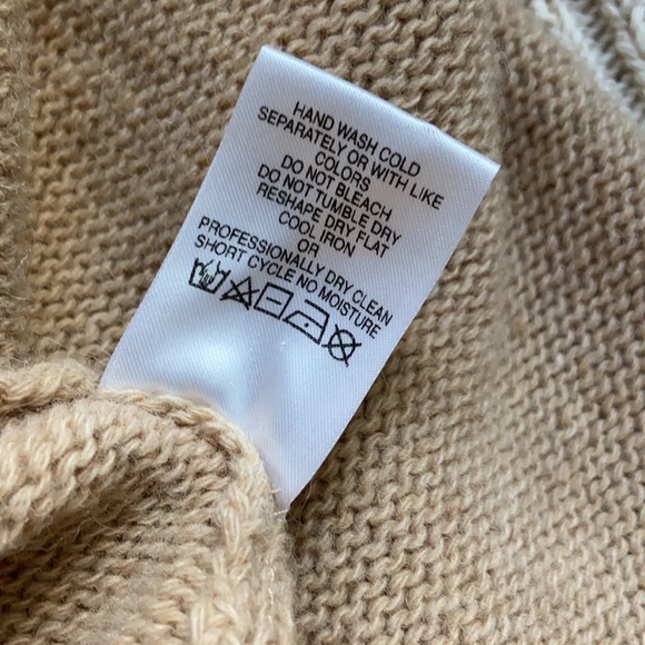 A.IDA open front w/toggle long sweater cardigan wool blend beige - Picture 8 of 10